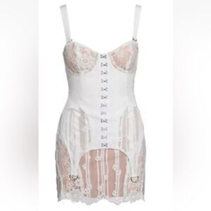TwiTwin Style White Lace Corset Dress, M